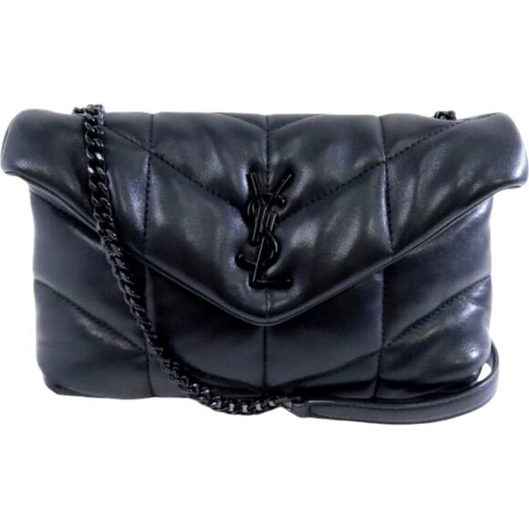 💎✨BEAUTIFUL✨💎 Authentic SAINT LAURENT YSL Leather Puffer Toy Bag Black - Picture 3 of 7